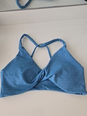Pchee Bum Soft Twist-Front Bralette in Heathered Blue